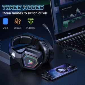 خرید هدست بی‌سیم گیمینگ اونیکوما مدل GT806 RGB سفید - تصویر 6